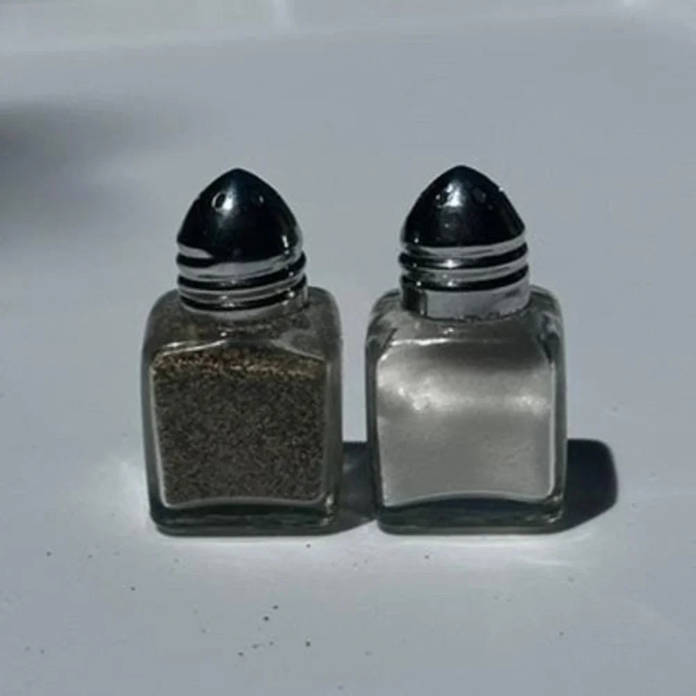 Vintage Miniature Glass Salt and Pepper Shakers Set of 4 Square and Tulip Design